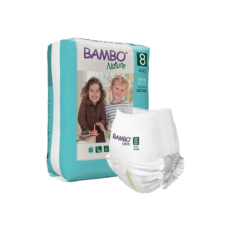 FRALDAS CUECA BAMBO NATURE TAM 8  +19 kg (16 unidades)
