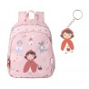MOCHILA ESCOLAR MÉDIA + PORTA CHAVES LITTLE RED