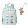 MOCHILA ESCOLAR MÉDIA + PORTA CHAVES THE TREE LITTLE PIGS