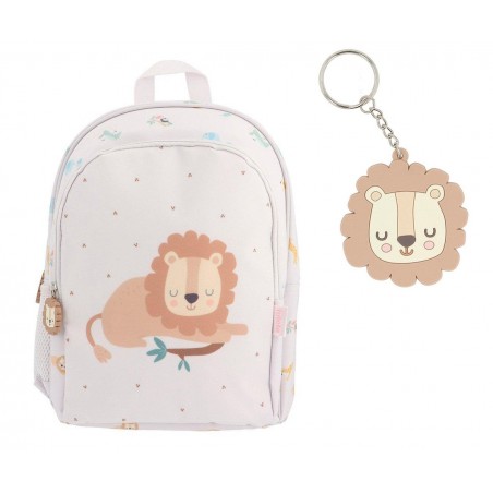 MOCHILA ESCOLAR MÉDIA + PORTA CHAVES SAVANNAH