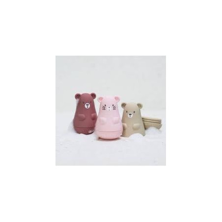 CONJUNTO BONECOS BANHO SILICONE ROSA 12m+ NATTOU