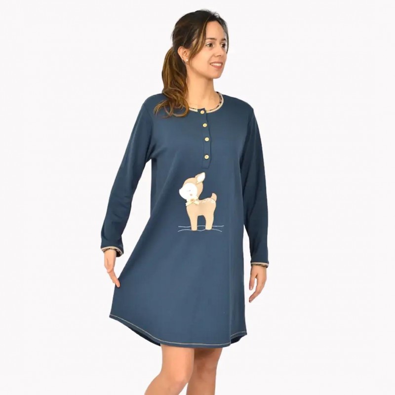 CAMISA BORDADA CARDADA SENHORA (Tam L) MS3832