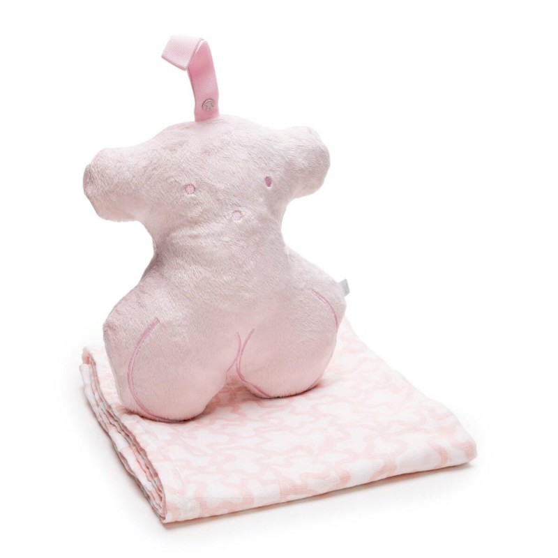 MUSELINA ALGODÃO ROSA COM BOLSA URSO TOUS