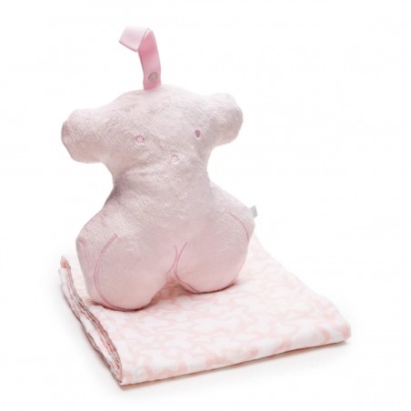 MUSELINA ALGODÃO ROSA COM BOLSA URSO TOUS