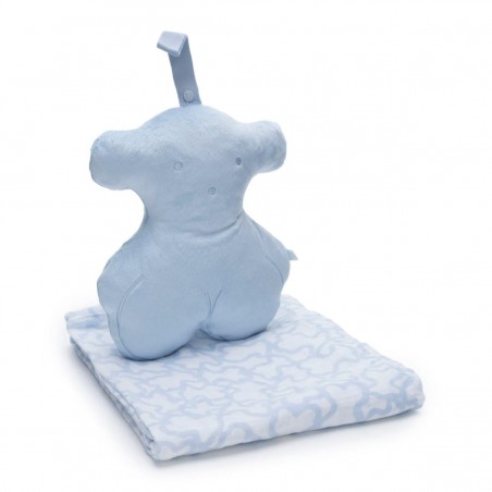 MUSELINA ALGODÃO AZUL COM BOLSA URSO TOUS