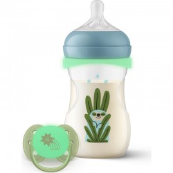 BIBERÃO NIGHTTIME 260ml + CHUPETA ULTRA SOFT 0/6m AVENT