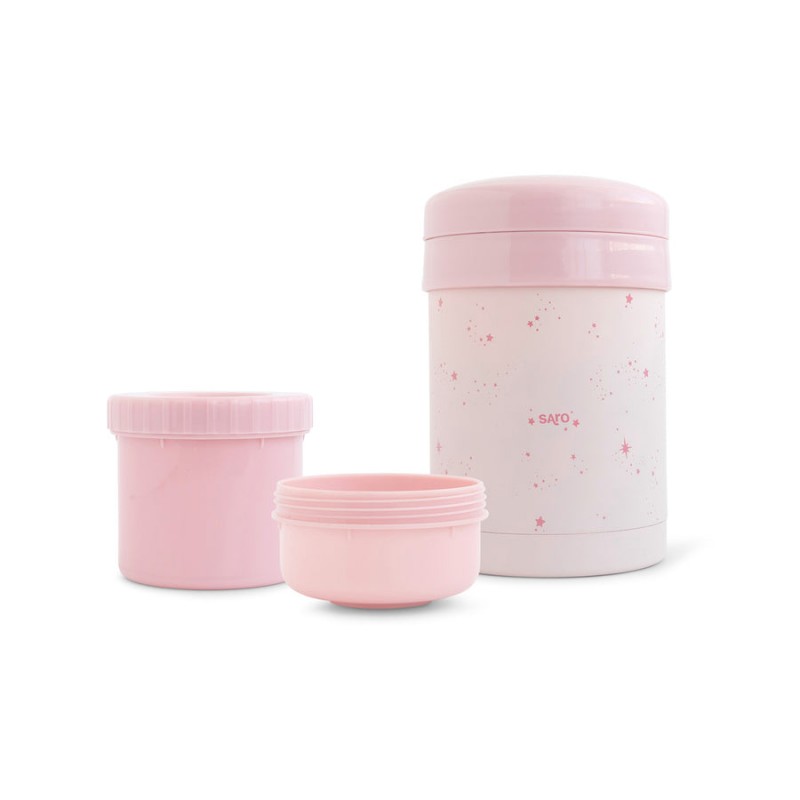 TERMOS SOLIDOS 700ml ROSA COM RECIPIENTES SARO