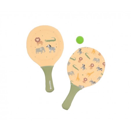 RAQUETES DE NEOPRENE WILD ANIMALS COM BOLA MONNEKA