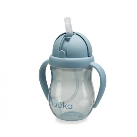 COPO COM PALHINHA FLEXIVEL ANTI DERRAME WAVE 6m+ NOUKA