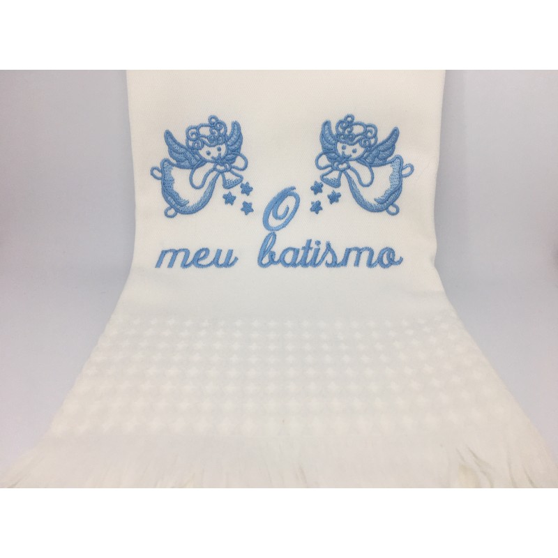 TOALHA BATISMO ANJOS AZUL