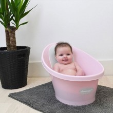 BANHEIRA SHNUGGLE ROSA APOIO BRANCO COM DRENO