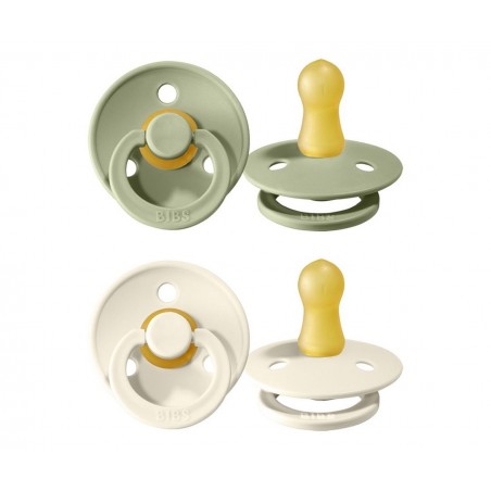 2 CHUPETAS BIBS IVORY/SAGE 6-18M