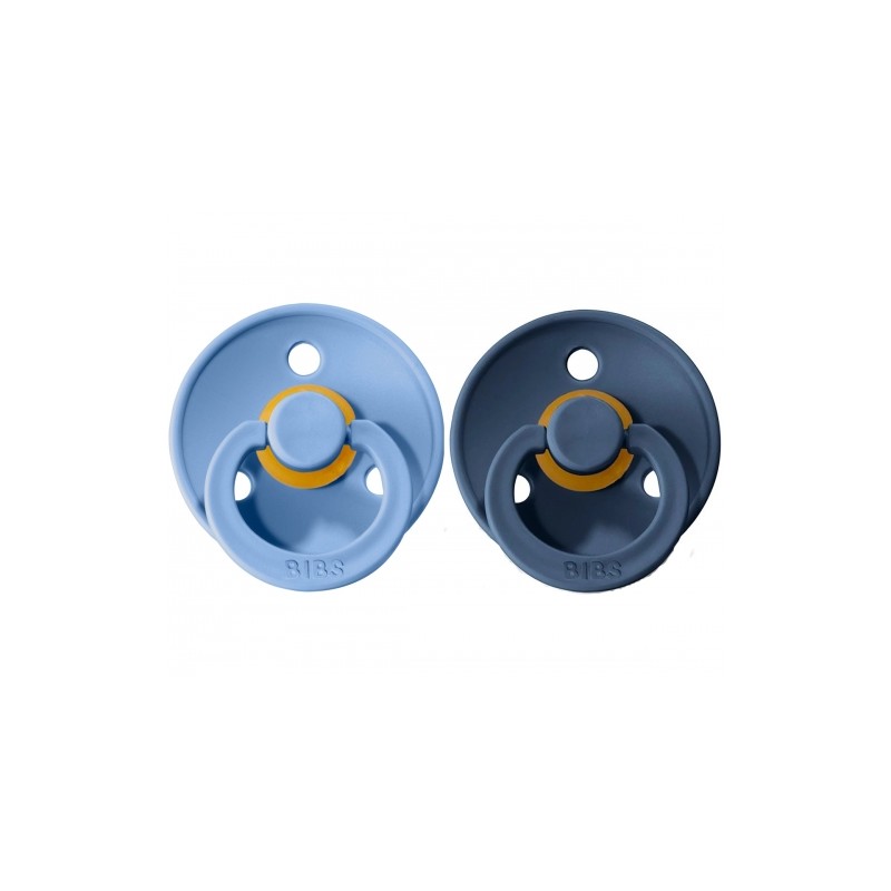 2 CHUPETAS BIBS SKY BLUE/STEEL BLUE 0-6M