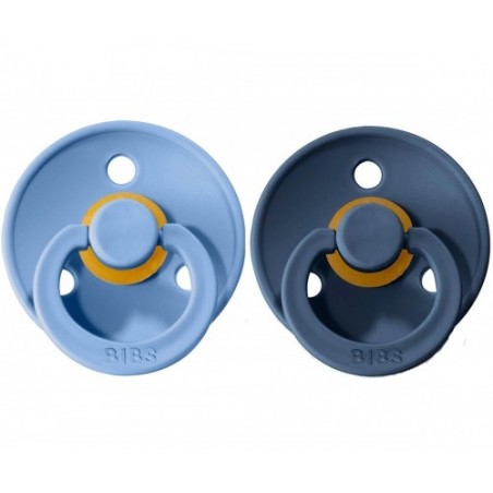 2 CHUPETAS BIBS SKY BLUE/STEEL BLUE 0-6M